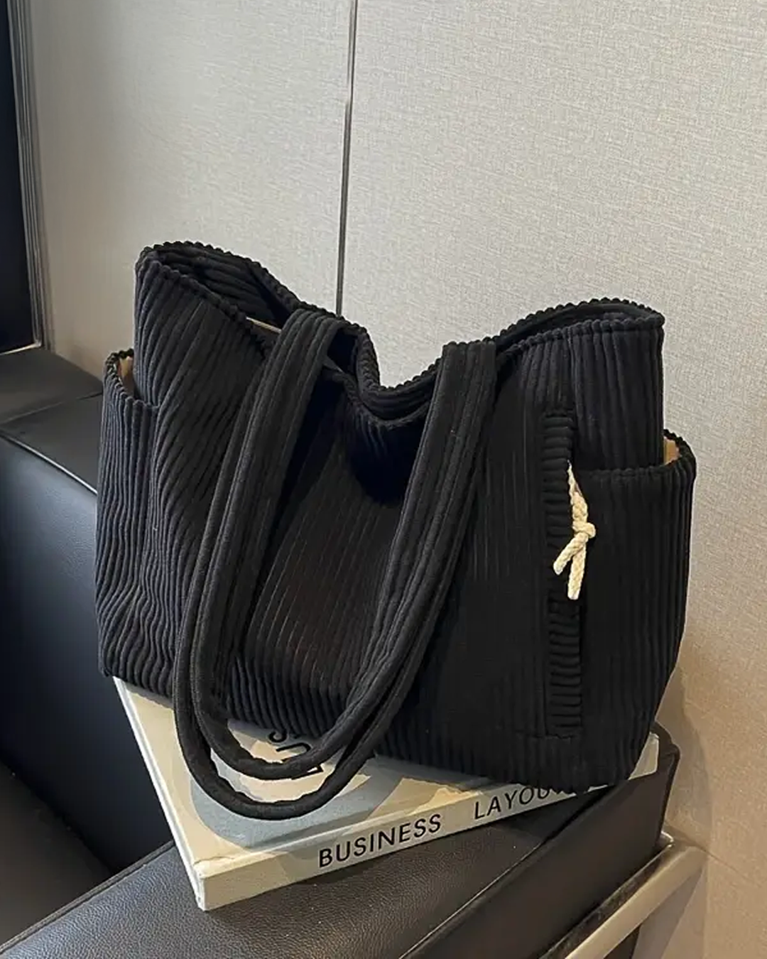 Tilda | Bolso tote acanalado con detalle de cordón
