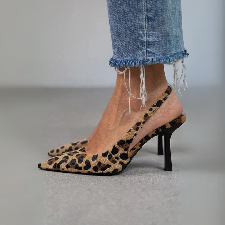 Seda — Tacones stiletto caqui leopardo