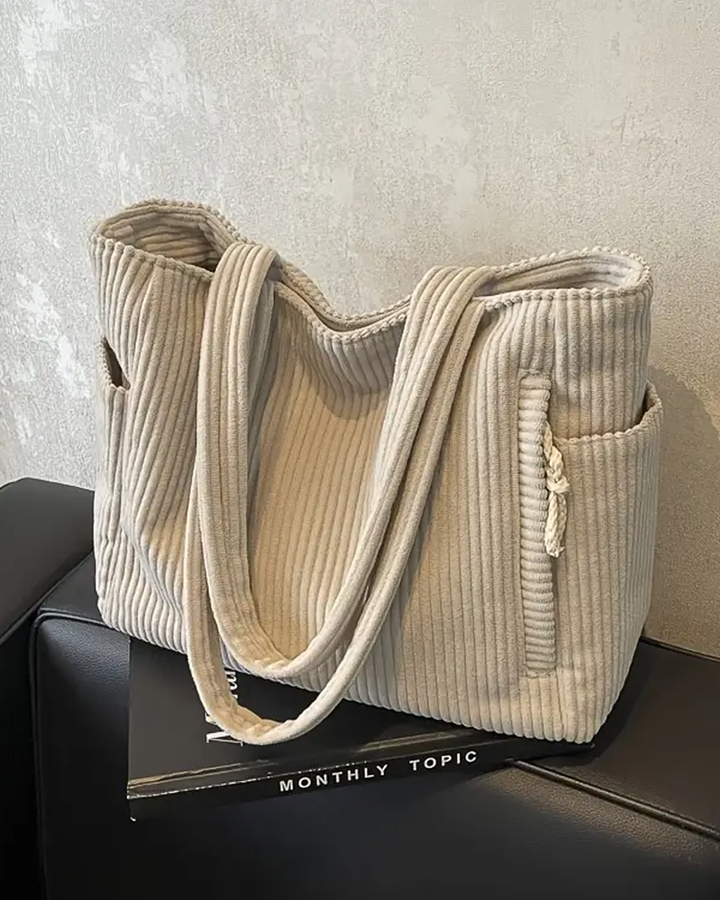 Tilda | Bolso tote acanalado con detalle de cordón