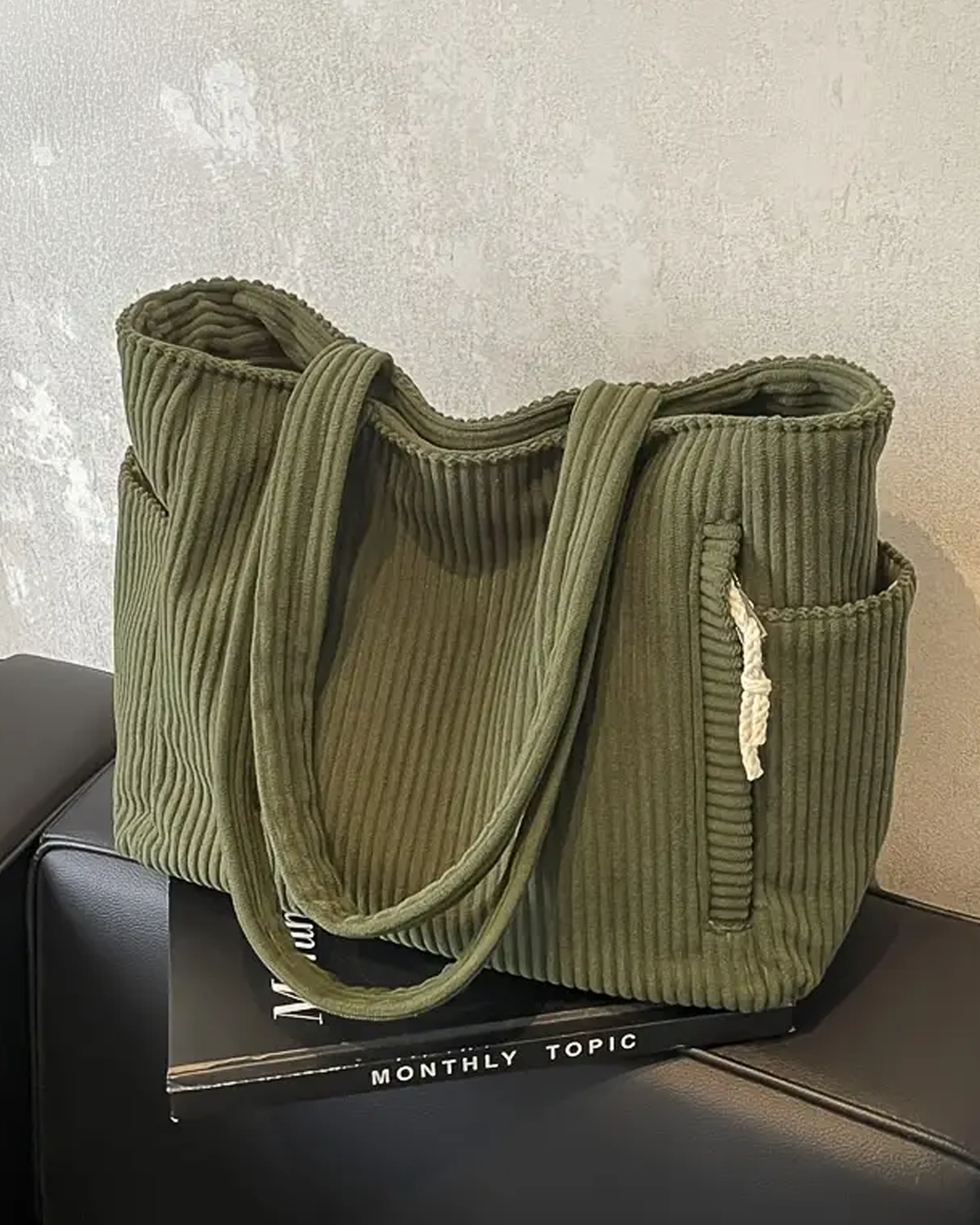 Tilda | Bolso tote acanalado con detalle de cordón