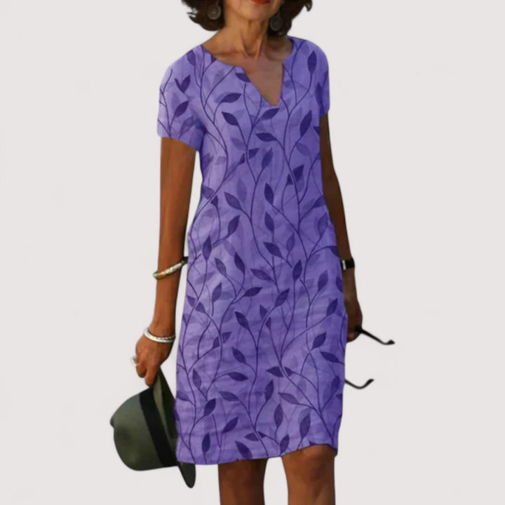 Elowen Vestido de Cambio con Estampado Casual y Escote en V