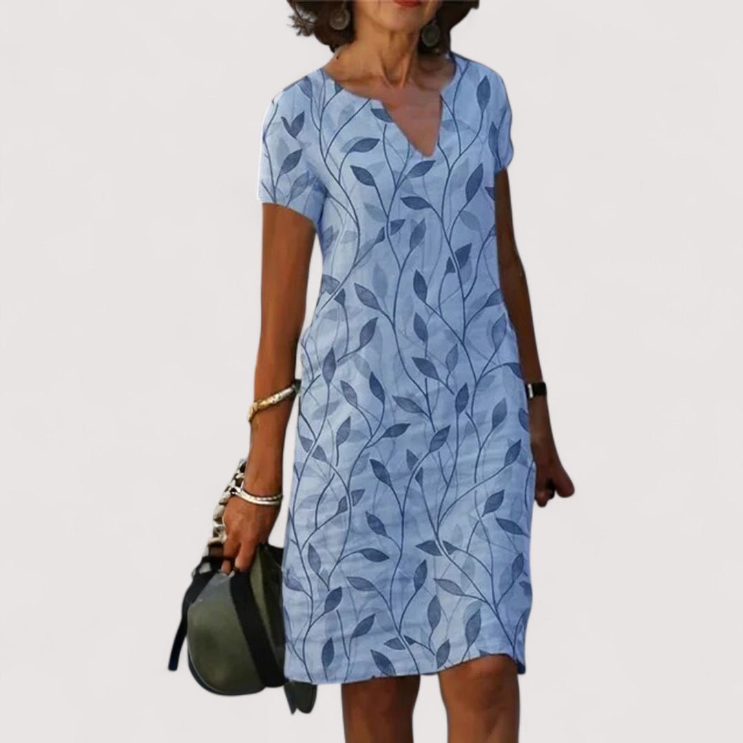 Elowen Vestido de Cambio con Estampado Casual y Escote en V