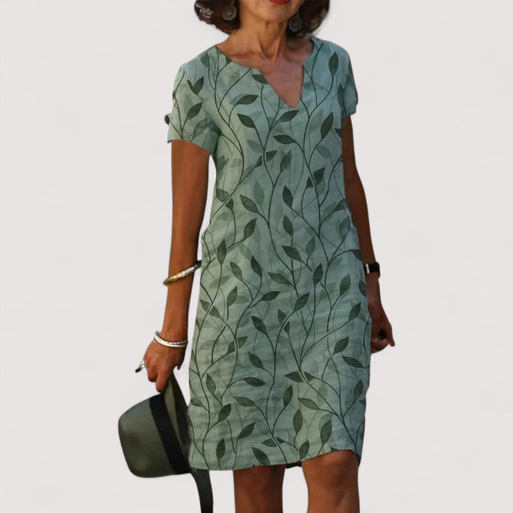 Elowen Vestido de Cambio con Estampado Casual y Escote en V